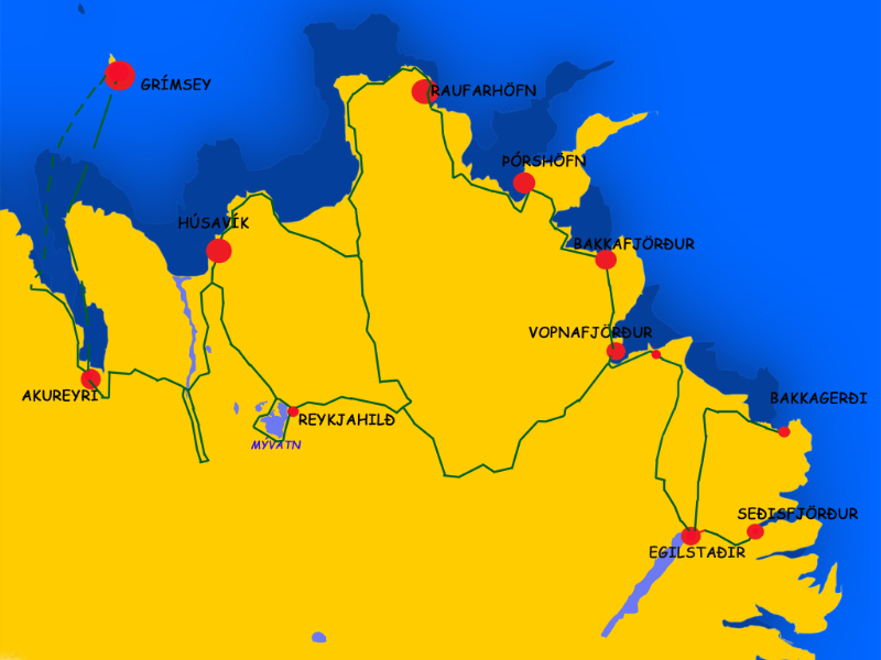 Die Strecke: Nord-Ost-Island