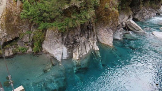 Die Blue Pools des Makarora River.