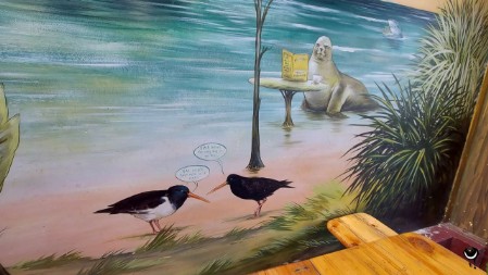Wandbild Seelöwe und Austernfischer
